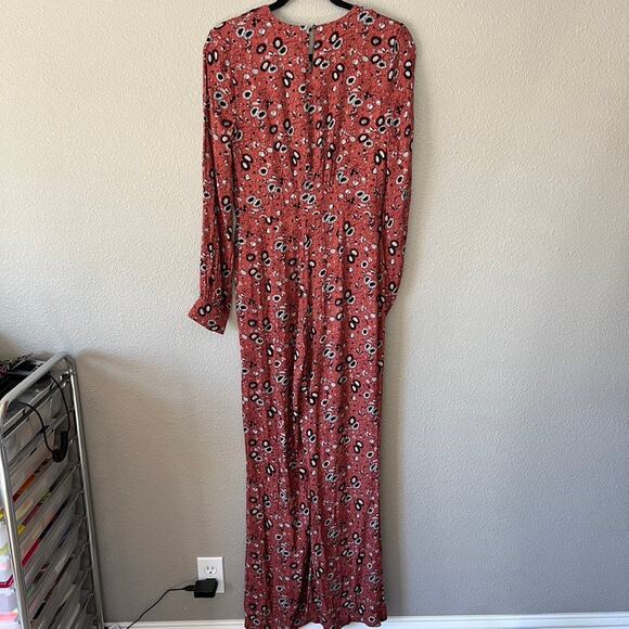 Free People Some Like It Floral Print Womens Plunging V Neck Jumpsuit Romper 4 - Picture 12 of 15
